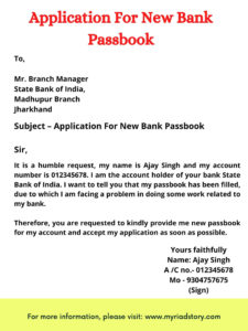 Application For New Bank Passbook