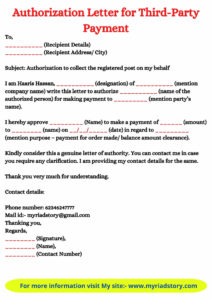Authorization Letter for Third-Party Payment