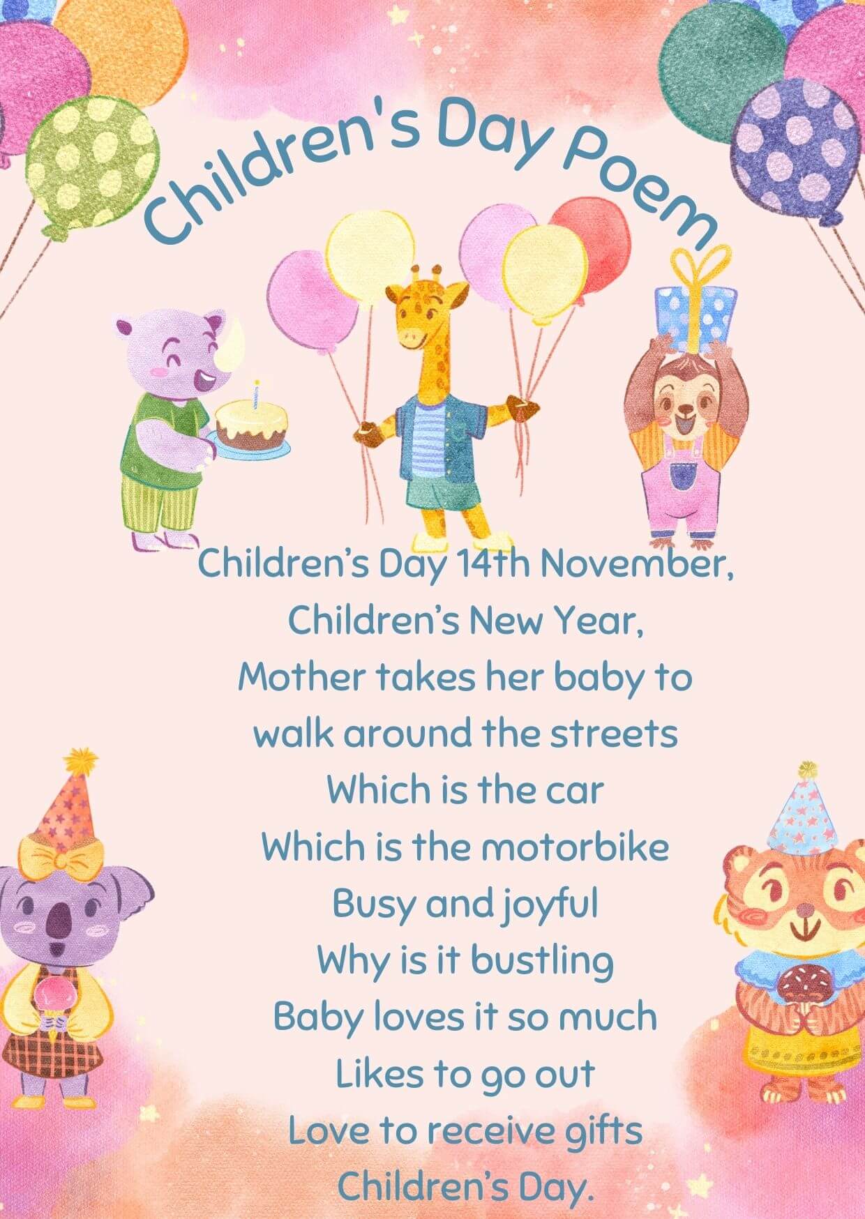 Children's Day Poem in English 14th Nov 2022