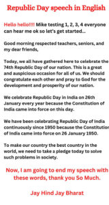 Republic Day speech in English