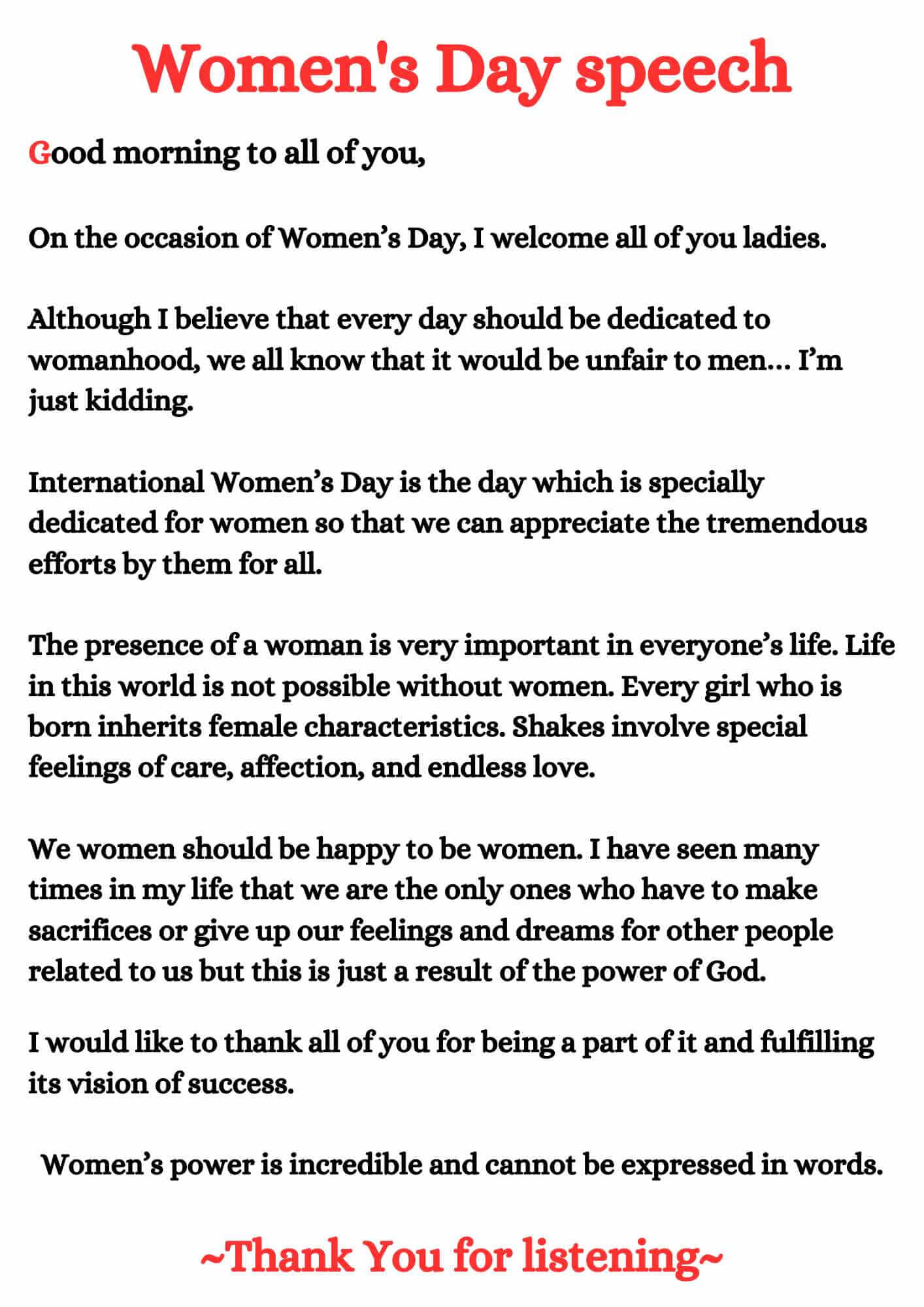 Womens Day speech